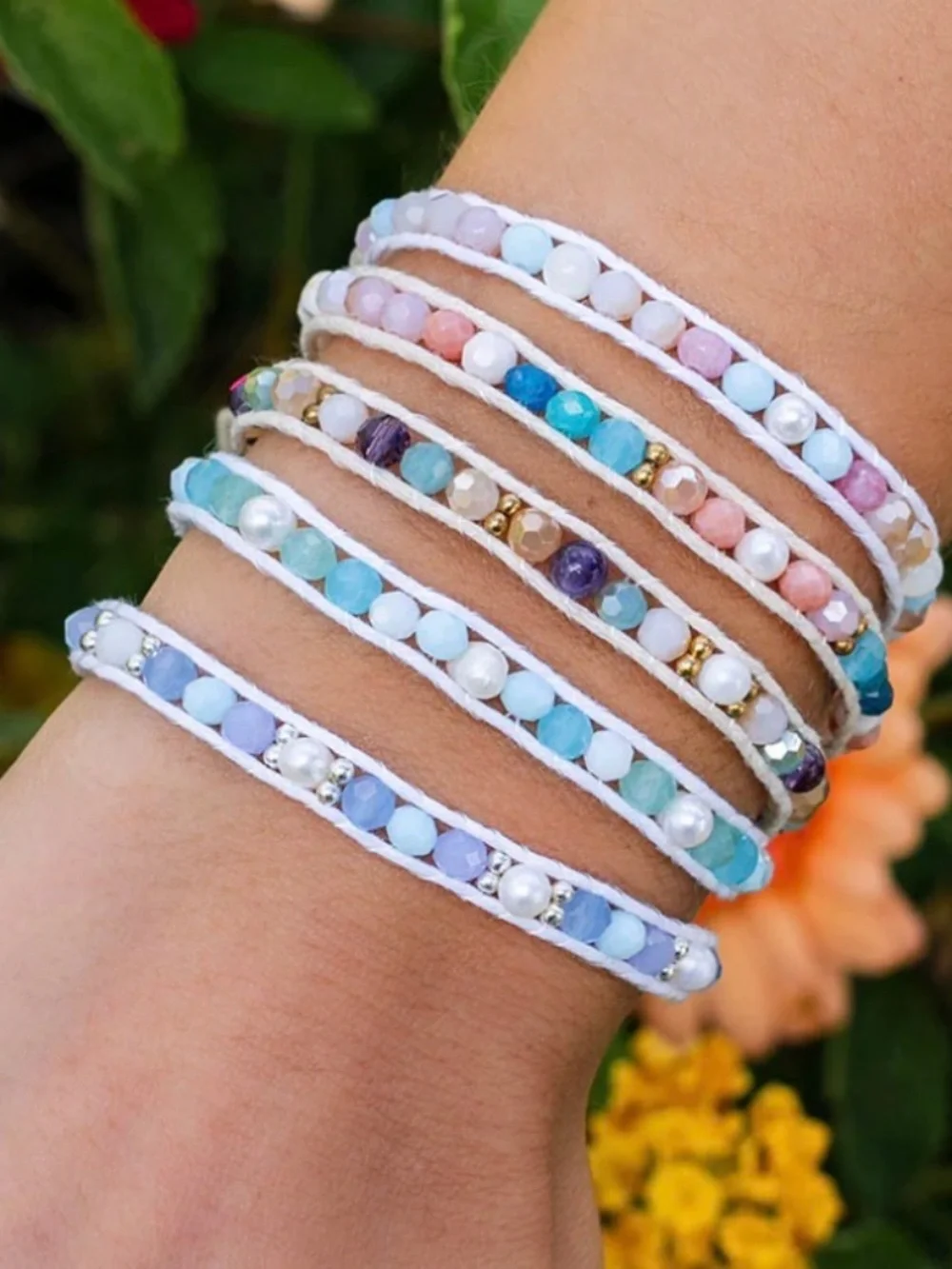 Lotus and Luna Pull Through Bracelets—Set of 2 - Picture 1 of 7